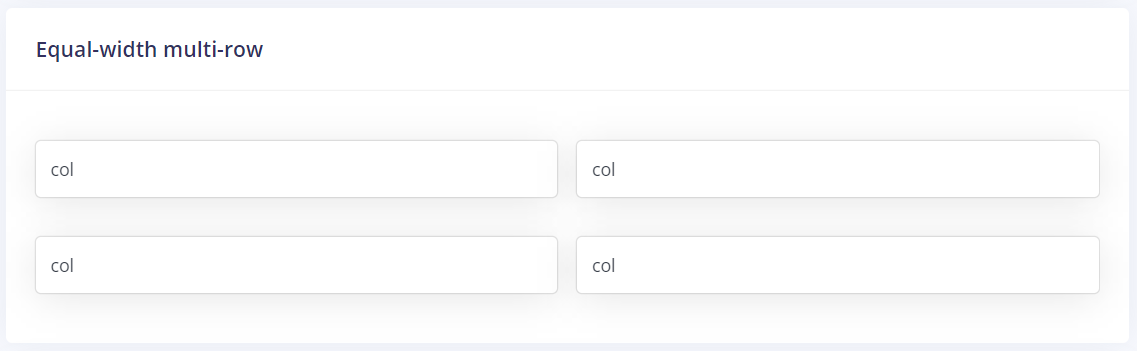 Grid equal width multi row