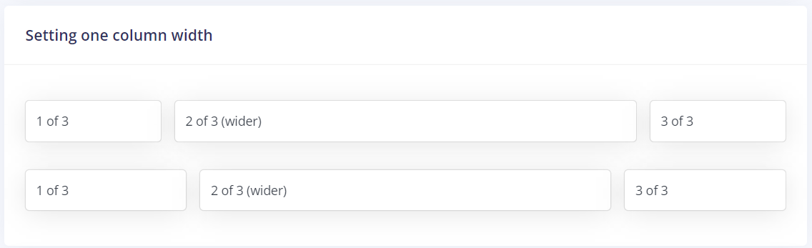 Grid one column width
